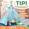Afbeelding van KIDIZ® Tipi-tent voor kinderen, speeltent, 100 x 100 x 160 cm, kindertent van katoen met led-lichtsn