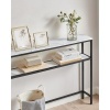 Afbeelding van VASAGLE Consoletafel, slank met 2 planken, 20 x 100 x 80 cm, marmer wit-inktzwart