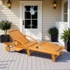 Afbeelding van Outsunny opklapbare tuinligstoel - Acaciahout - 165L x 69B x 85H cm - Teak