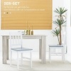 Afbeelding van HOMCOM Eetkamerstoel van Grenenhout - Grijs, 46,5 cm diep x 41 cm breed x 85,5 cm hoog