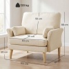 Afbeelding van Homcom Fauteuil van polyester en rubberhout - 103L x 80B x 88H cm - Crèmewit