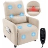 Afbeelding van Beige fluwelen relaxfauteuil met armleuning voor één persoon