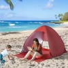 Afbeelding van Outsunny Strandmuschel van polyester, stalen draad - 200L x 150B x 119H cm - Rood