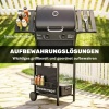 Afbeelding van Outsunny Gasbarbecue 5 kW, 2 branders, roestvrij staal, met zijtafel en thermometer