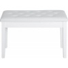Afbeelding van HOMCOM Pianobank van Gummihout, Kunstleer - 76L x 36B x 50H cm - Wit