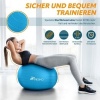 Afbeelding van TRESKO® anti-burst gymnastiekbal 85 cm (blauw) met luchtpomp, tot 300 kg, voor lengte vanaf 185 cm