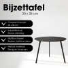 Afbeelding van Mica Decorations Seattle Bijzettafel voor Buiten - Rond - H30 x Ø38 cm - Zwart Metaal