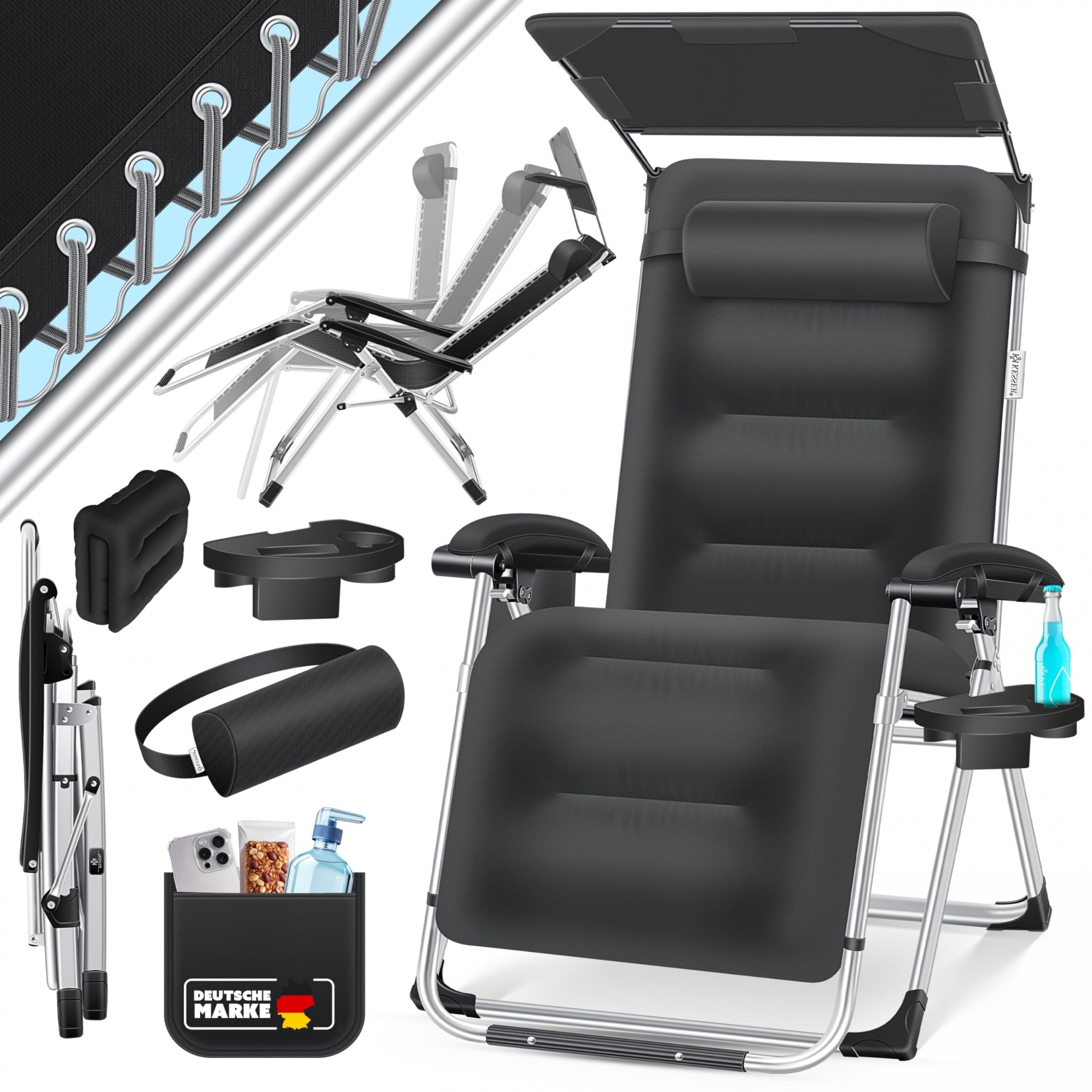 Kesser® Zonneligstoel, inklapbaar, weerbestendig, belastbaar tot 200 kg