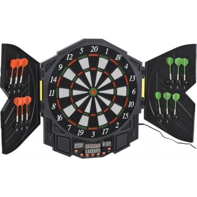 Foto van HOMCOM Elektronisch dartbord met deur, 4 LED, 216 spellen, 12 pijlen B8-0006
