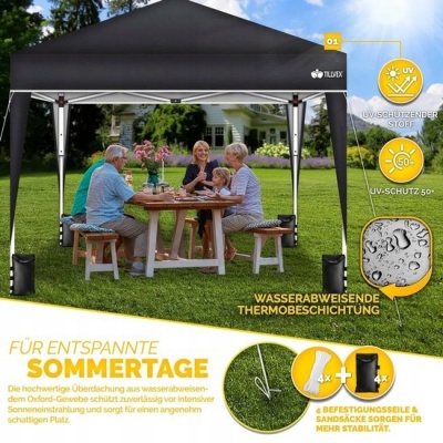 Foto van 2x Antraciet Zijwand voor Partytent 3x3m & 3x6m - Waterdicht en UV-bestendig