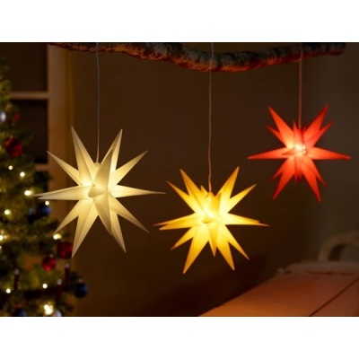 Foto van Star-Max LED kunststof kerstster 35 cm rood