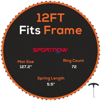 Foto van SPORTNOW Trampoline Mat Kunststof 323 x 323 x 1 cm Oranje/Zwart