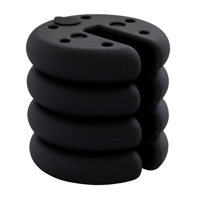 Foto van Outsunny Paviljoenstandaard, 4 stuks, vulbaar, tot 5 kg, zwart, diameter 25 x 6 cm