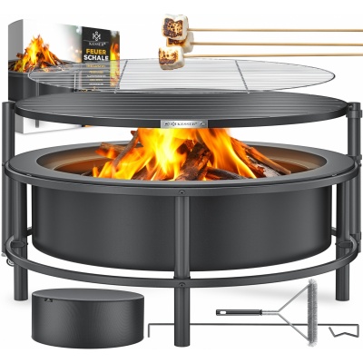 Foto van KESSER® Vuurschaal met grillrooster, diameter 65 cm, vuurkorf, 0,6 mm, koud veredeld staal, mobiele 