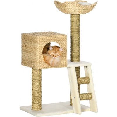 PawHut Kratzboom 100,5 cm met kattenhuis, bed, trap en sisal kratzuilen, voor katten tot 4,5 kg PawHut Kratzboom 100,5 cm met kattenhuis, bed, trap en sisal kratzuilen, voor katten tot 4,5 kg