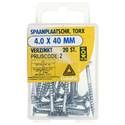 SPAANPLAATSCHR. TORX VERZINKT SPAANPLAATSCHR. TORX VERZINKT