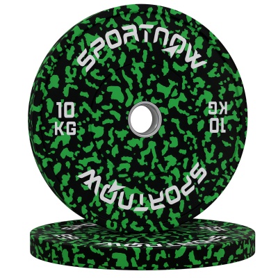 Foto van SPORTNOW Olympische halterschijven set, massief rubber, 2 x 10 kg, voor thuis gym en krachttraining