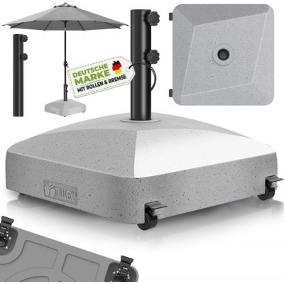 Foto van tillvex® Parasolvoet GRAVIA met wielen en remmen | Vulbaar 37L / 56kg | Weer- en UV-bestendig