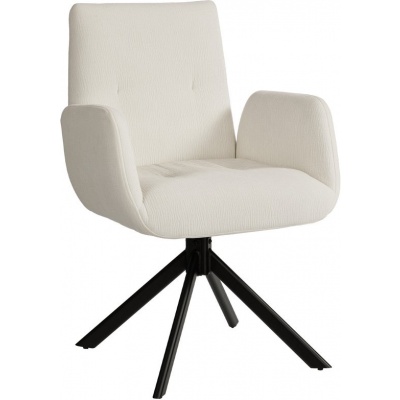 Foto van HOMCOM Accentstoel van Polyester, meerlaags paneel 60x61x88 cm Crèmewit