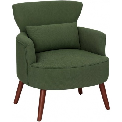 Foto van HOMCOM Fauteuil van polyester en rubberhout, 69,5x69x78 cm, Groen