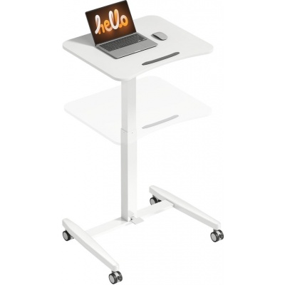 Foto van Homcom Staand Bureau - MDF, staal - 60,5L x 52B x 75-114H cm - Wit