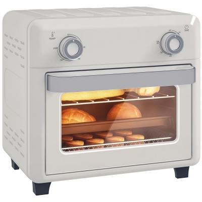 Foto van HOMCOM Mini-oven met convectie, 10L, 2-in-1 met rooster, bakplaat, 1000W, touchscreen, roestvrij sta