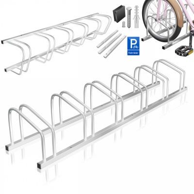KESSER® Fietsstandaard voor 6 fietsen incl. parkeerplaatje, meervoudige standaard met 37 cm wielafst