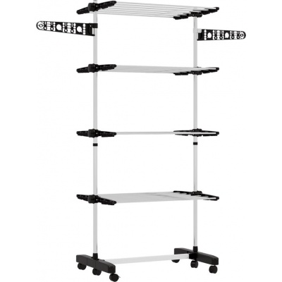 Foto van HOMCOM Waslijn van RVS, ABS - 142L × 55B × 172H cm - Zwart