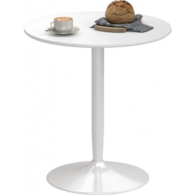 Foto van HOMCOM - Eettafel van MDF en staal - 70x70x75 cm - Wit