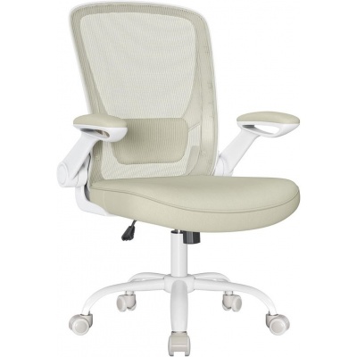 Foto van SONGMICS bureaustoel - draaibaar - mesh - ergonomisch - lendensteun - schommelfunctie - havermoutbei