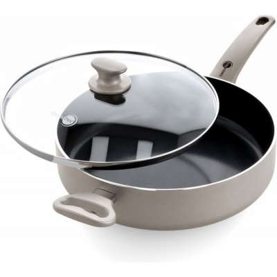 Foto van GreenPan Cambridge 28cm Hapjespan met deksel - PFAS-vrij - Keramisch - Inductie - Brons