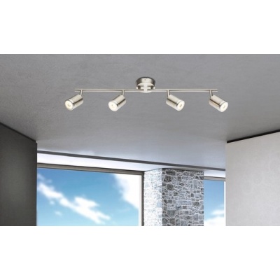 Foto van Globo Comore nikkel metalen opbouwspot met LED 56958-4