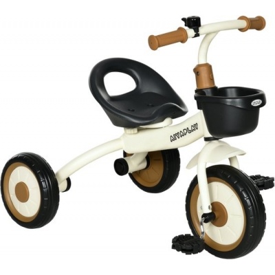 Foto van AIYAPLAY Kinderdriewieler Metaal en Kunststof, Wit, 70,5L x 53B x 58H cm