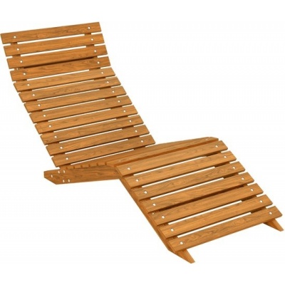 Foto van Outsunny Tuinligstoel van Lärchenhout Teak