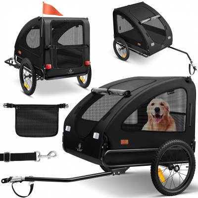 Foto van KESSER® Boxer 2in1 Hondenbuggy, aanhanger voor fiets Fietskar voor honden, afmeting inhoud 250L incl
