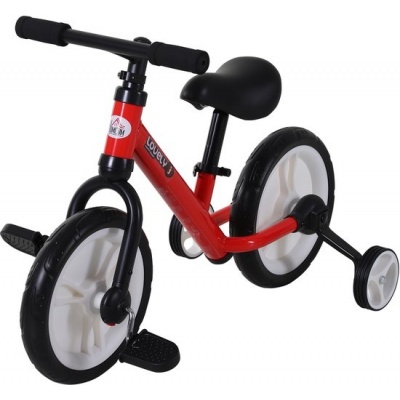 Foto van HOMCOM Kinderbalansfiets PP, metaal, EVA 85x36x54 cm Rood