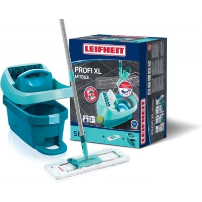 Foto van Leifheit Profi XL vloerwisser - compleet systeem - micro duo - met wieltjes - 42 cm breed