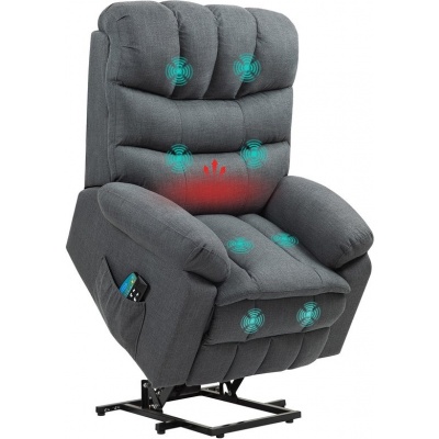 Foto van HOMCOM Power Lift Stoel Polyester, Staal 93L x 100B x 112H cm Donkergrijs