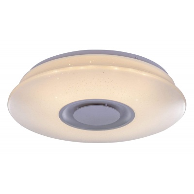LED plafondlamp Tune Sparkle met Bluetooth luidspreker in wit en opaal. LED plafondlamp Tune Sparkle met Bluetooth luidspreker in wit en opaal.