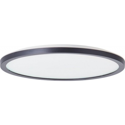 Foto van Brilliant Brennan - Plafondlamp voor Badkamer - LED 18W 4000K - 3-staps dimmer - IP44 - Zwart/Wit