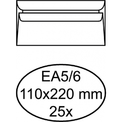 Foto van Quantore zelfklevende bankenvelop EA5/6 110x220mm wit 25 stuks