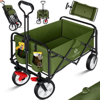 Foto van KESSER® Bolderkar opvouwbare Bolderwagen | incl. 2 netzakken Strandkar | PVC banden | tot 80 kg draa