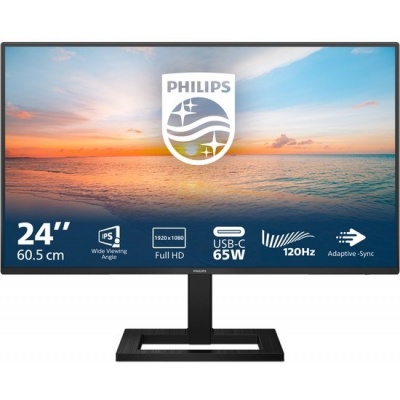 Foto van Philips 24E1N1300AE - Full HD IPS Monitor - Verstelbaar - USB-C 65W - 120Hz - 24 inch