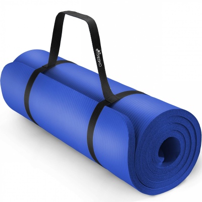 Foto van TRESKO® fitnessmat - yogamat - pilatesmat - 190 x 100 cm - donkerblauw - 1,5 cm dik