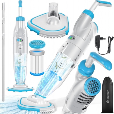 Foto van KESSER® Zwembadzuiger met accu, elektrische zwembadstofzuiger, handstofzuiger, zwembadreiniger met f