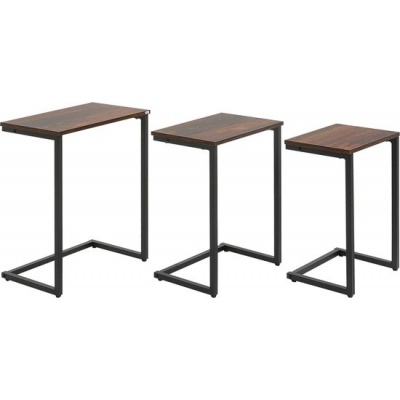 Foto van HOMCOM Bijzettafelset met Stalen Frame 839-608V00