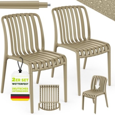 Foto van tillvex® 2-delige Stapelbare Tuinstoelen Weerbestendig zonder Armleuning