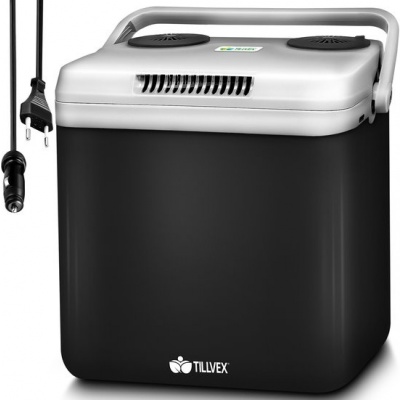 Foto van Tillvex Elektrische Koelbox, 32L, Mini-koelkast voor Auto en Camping, Antraciet