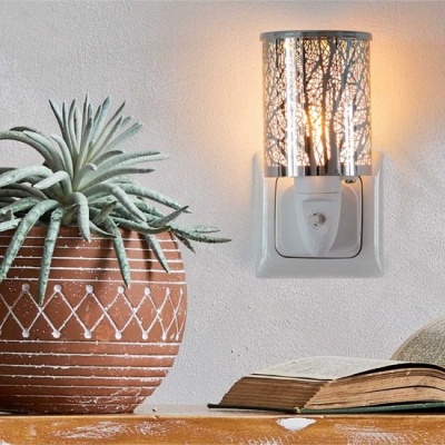 Foto van Candle-Brothers Geurbrander - 13,5x7x12 cm - met bomen - wit