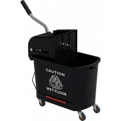 Foto van HOMCOM Schoonmaakwagen Kunststof 60L x 27B x 70,5H cm Zwart